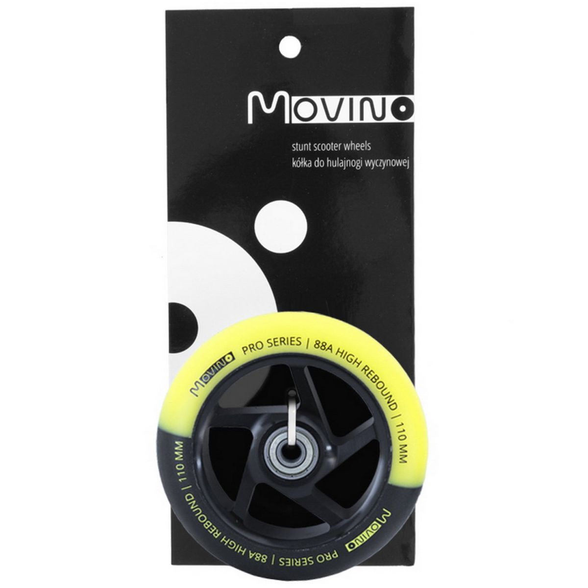 Колесо для трюкового самоката Movino Maniac 110мм Black-Lemon